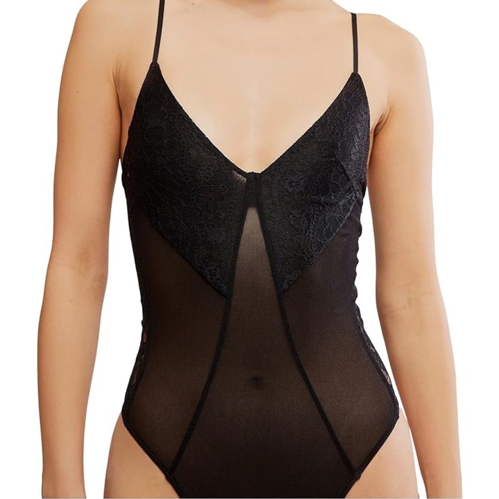 NWT Free People Take My Number Elegant Black Lace Bodysuit - Picture 4 of 4